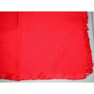 Handmade Christmas Cotton Napkins Red Snowflake Designs 10.5 Inches Set of 3